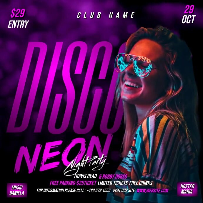 Disco Night Party Instagram Ad Template | PosterMyWall