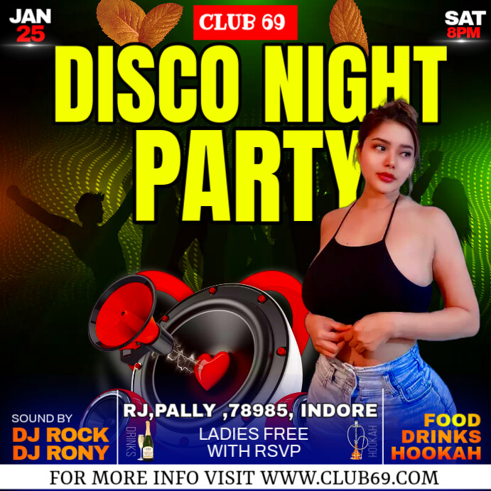 DISCO NIGHT PARTY Instagram Post template
