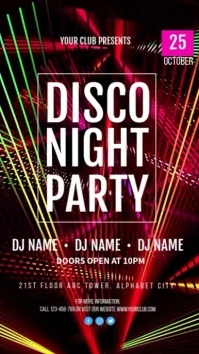 Disco Night Party Template Digital Display (9:16)