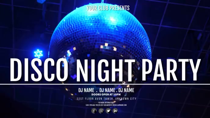 disco night party template digital display | PosterMyWall