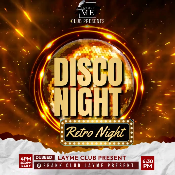 Copy of Disco Night Party Video | PosterMyWall