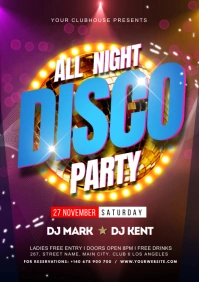 disco party A4 template