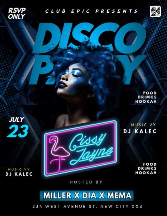DISCO PARTY Pamflet (VSA Brief) template