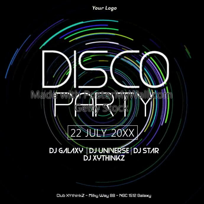 Copy of Disco Party Electronic Deep Neon Music Event Party Ad retro ...