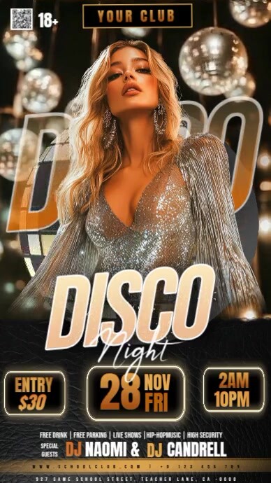 Disco Party Event Ad Design Template Digital Ad | PosterMyWall