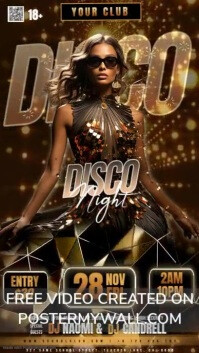 Disco Party Event Digital Design Template Ad
