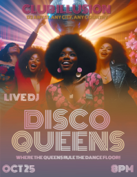 Disco party flyer template