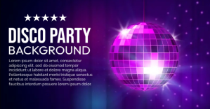 Disco Party Template Изображение, которым поделились на Facebook