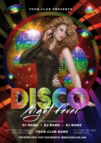 Disco Party Template A4
