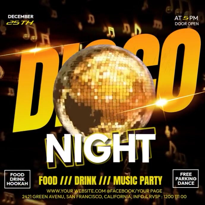 Black Disco Party Instagram Ad Template | PosterMyWall