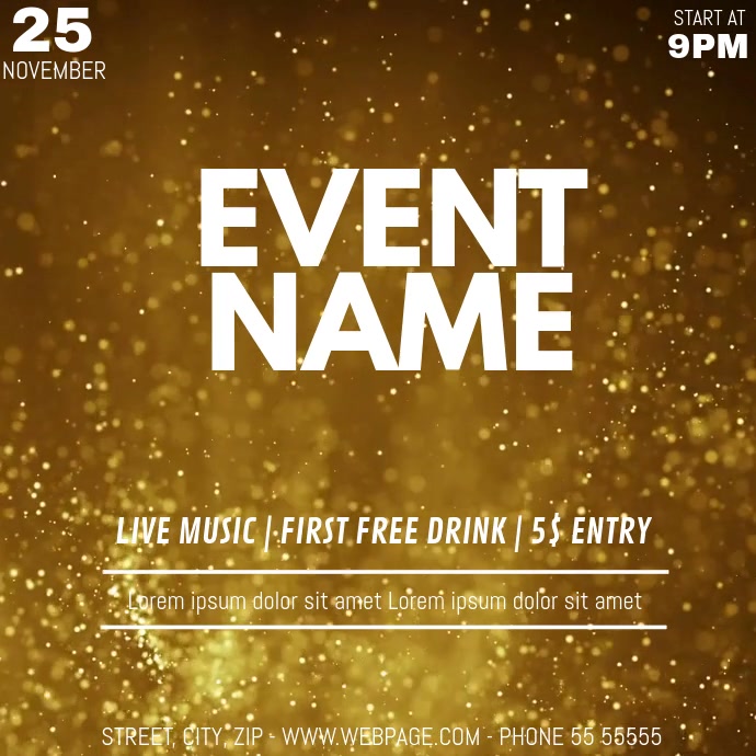 Disco party video flyer template PosterMyWall