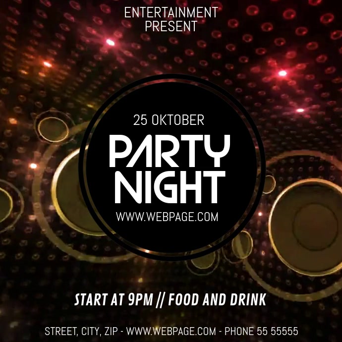 Disco party video flyer template PosterMyWall