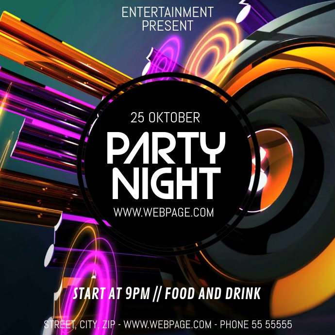 Disco party video flyer template PosterMyWall