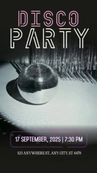 Disco Party Video Template Display digitale (9:16)