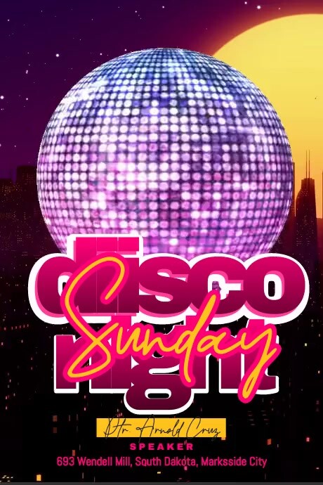 Disco Sunday Party 海报 template