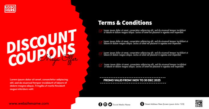 Copy of Discount Coupons Mega Offers Voucher Template | PosterMyWall