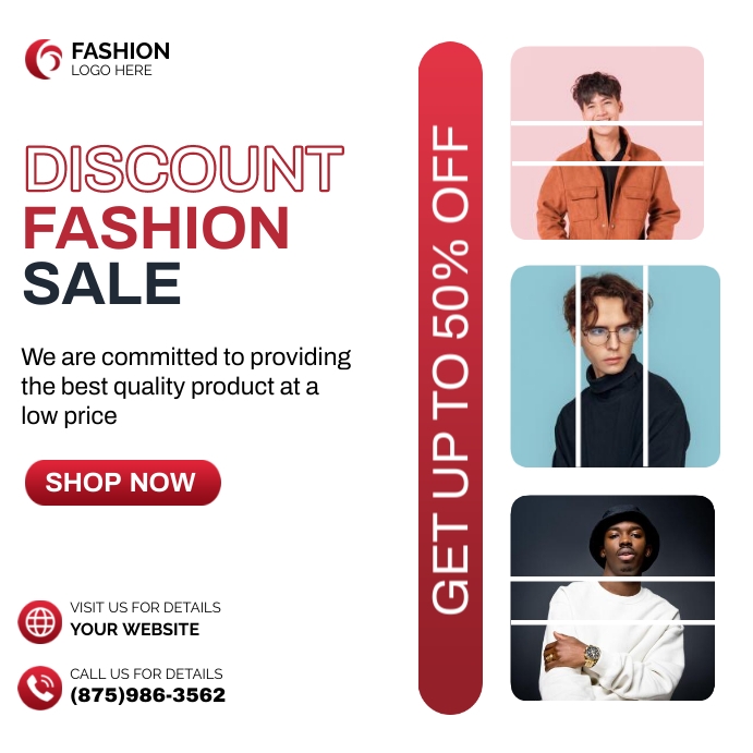 Discount Fashion Sale 50% Template | PosterMyWall