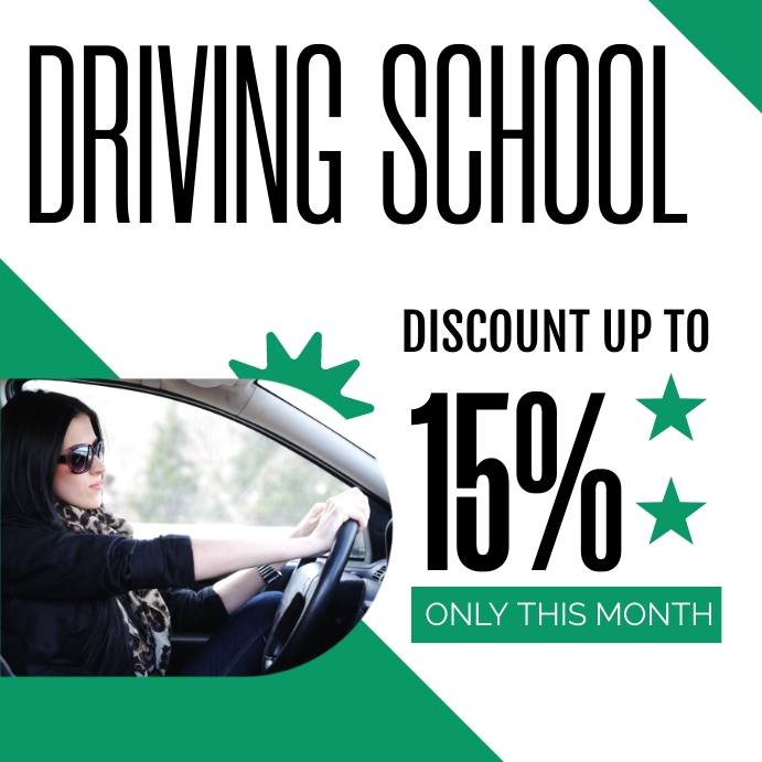 Discount For Driving School Classes In White Template PosterMyWall