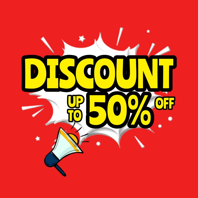 DISCOUNT UP TO 50% OFF โพสต์บน Instagram template