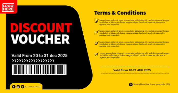 Discount Voucher Banner Ads Template | PosterMyWall