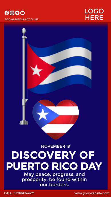 discovery of puerto rico day template Instagram-verhaal