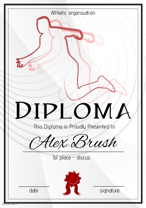 discus athletic diploma Template | PosterMyWall