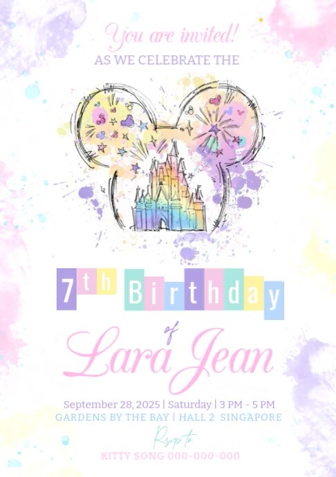 Disney Castle A3 template