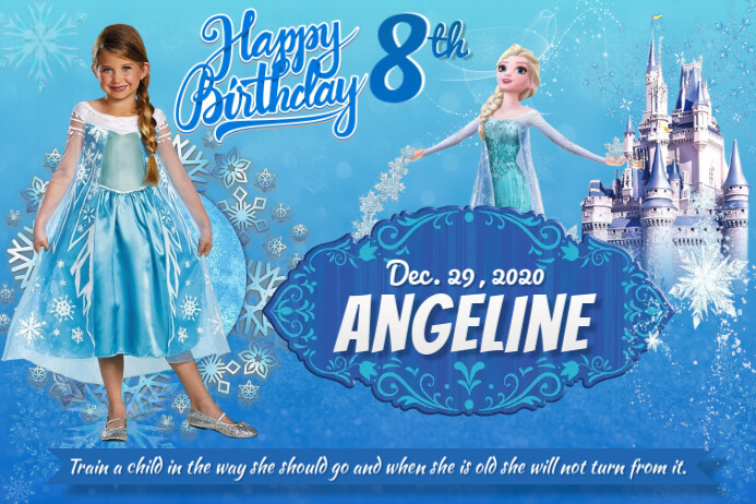 Disney Frozen Birthday Banner 4 × 6 Fuß template