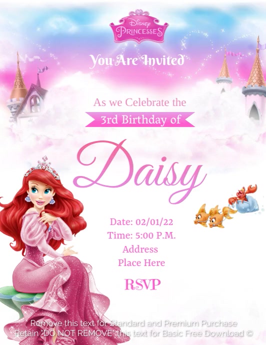 disney princess ariel template postermywall