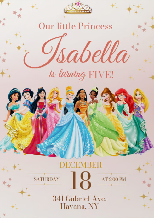princess dress invitation template Editable Disney Princess Invitation Print at Home