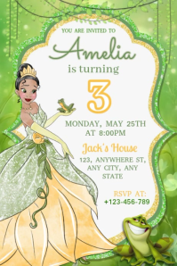 White Children's Birthday Invitation Poster Template