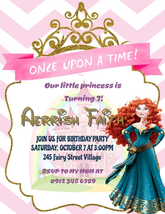 Disney Princess Brave Ulotka (US Letter) template