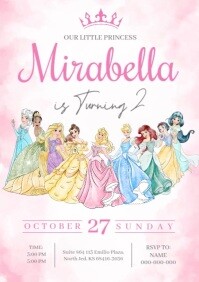 Wit Princess Birthday Invitation A3 Template