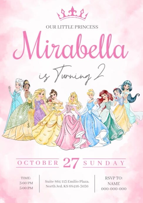 Disney Princess A3 template
