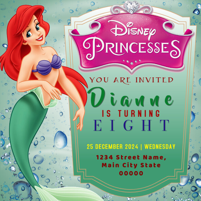Disney Princess Posts Disney Princess Instagram Post Template | PosterMyWall