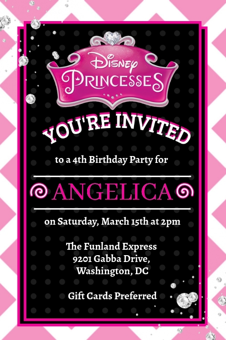 Modele Invitation De La Princesse Disney Postermywall