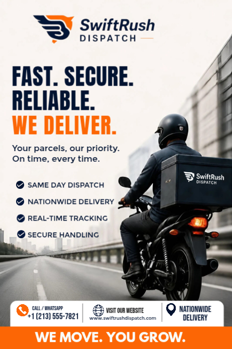 White Courier Service Posters Template | PosterMyWall