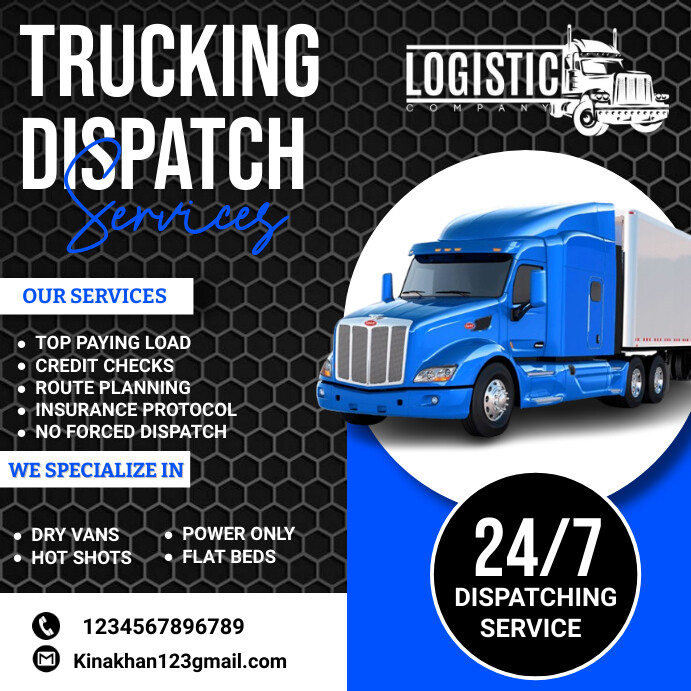 dispatching logistics truck, freight broker, Template | PosterMyWall