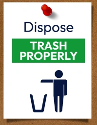 Dispose trash properly sign Flyer (US Letter) template