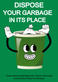 White Waste Disposal Sign A4 Template | PosterMyWall