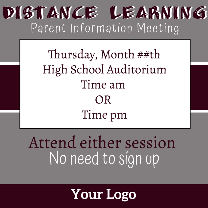 Copy of Distance Learning Meeting | PosterMyWall