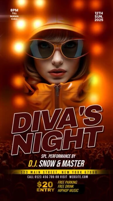 Diva's Night Party Ролик Reels в Instagram template