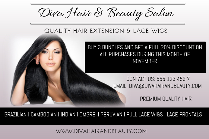 Diva Hair & Beauty Плакат template