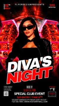 Divas night club flyer Instagram Story template