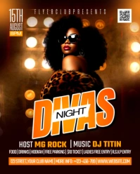 Divas night club flyer Instagram Portrait template