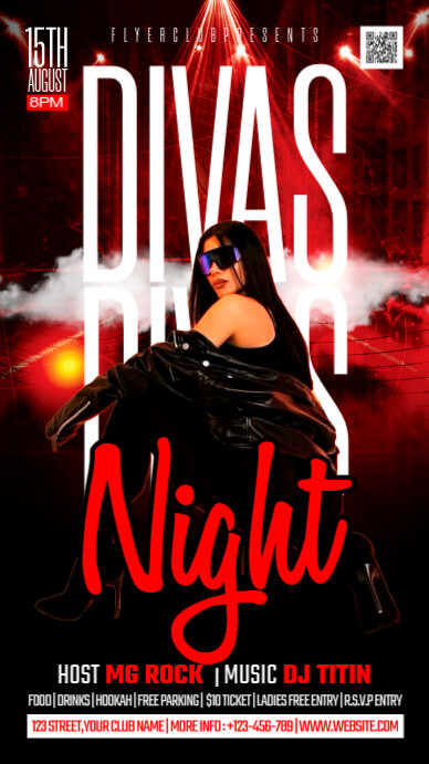 Divas night club flyer História do Instagram template