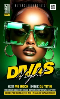 Divas night club flyer US Legal template