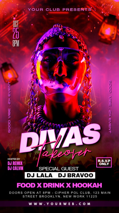 Devas Party Divas night party Template | PosterMyWall