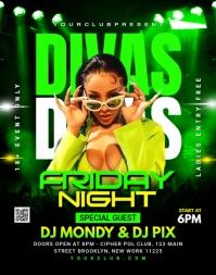 Divas night party Plakkaat/Muurbord template
