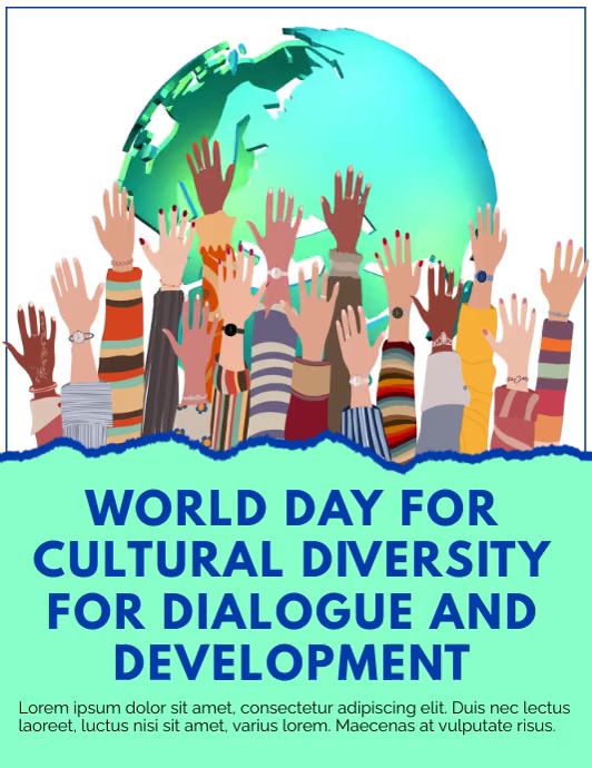 Diversity, World Day for Cultural Diversity Flyer (US Letter) template